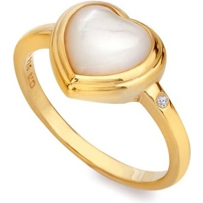 Hot Diamonds Pozlátený prsteň s diamantom a perleťou Jac Jossa Soul DR284