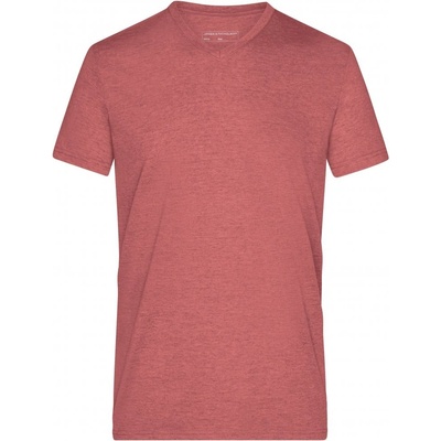 James Nicholson pánské triko JN974 RED melange