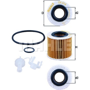 Olejový filter MAHLE ORIGINAL OX 416D2 (OX416D2)