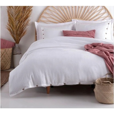 Mila Home Luxury Бяло единично спално бельо от памук Renforcé 140x200 cm Como Striped - Mila Home Luxury (MHBDL027S)
