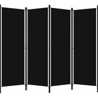 vidaXL 4dílný dělič místností černý 200 x 180 cm