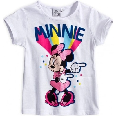 Sun City dievčenské tričko s krátkym rukávom Minnie Mouse Disney biele
