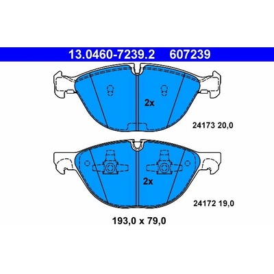 ATE 607239 Súprava brzdových doštičiek 13.0460-7239.2