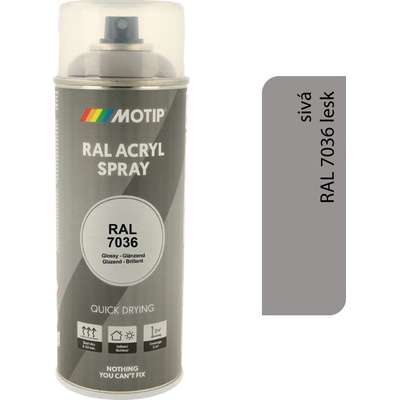 Motip Acryl 400 ml RAL 7036 lesk