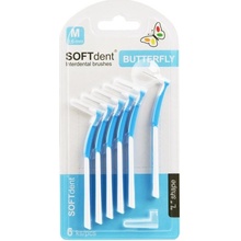 SOFTdent Butterfly mezizub. kartáček zahnutý M 6 ks