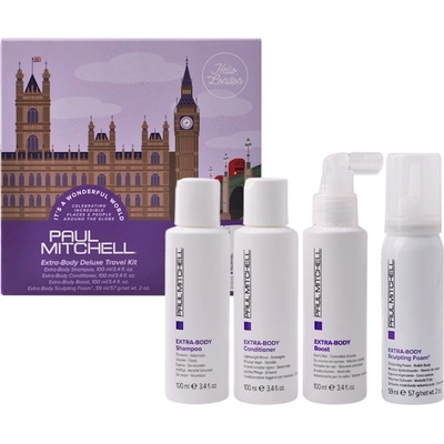 Paul Mitchell Extra-Body Travel Kit - Šampon 100 ml + kondicionér 100 ml + pěna 59 ml + sprej 100 ml Dárková sada