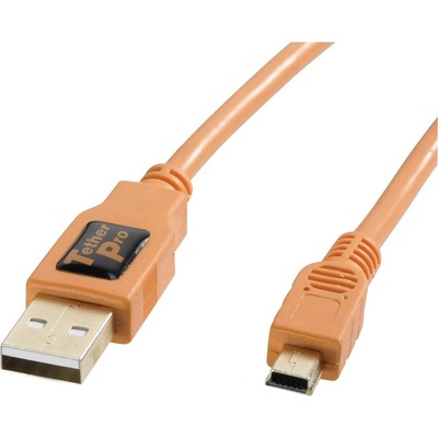 Tether Tools CU5451 USB A - mini USB B, 4,6m, oranžový