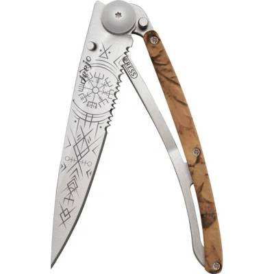 Deejo 1CC512 Tattoo SERRATION BROWN a čiastočne zubatým ostrím