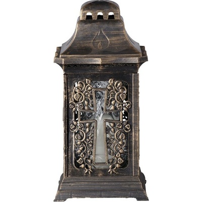 Hřbitovní lucerna 35 cm vklad 180g 58h. zlatá – Zbozi.Blesk.cz