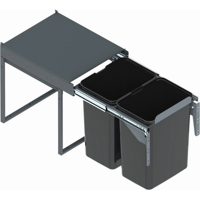 Rejs Koš odpadkový JC602F 40V 2 x 20 l v440 mm plnovýsuv soft s uchycením čela šedý