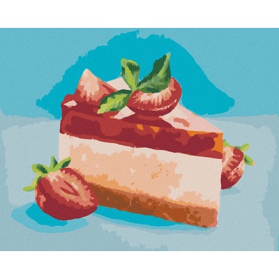 Zuty Malování Podle Čísel Jahodový Cheesecake Myroslava Voloschuk 80 x 100 cm Plátno Rám