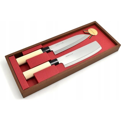 Sada nožů v krabici Satake Santoku + Nakiri 2 ks