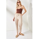 Olalook Women's pants with Pockets and Carrots with Elastic Waist Milk Coffee
