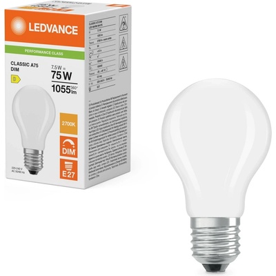 LEDVANCE Osram LED CLASSIC A 75 DIM P 7.5W 827 FIL FR E27