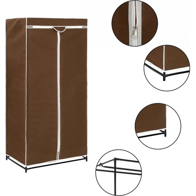 vidaXL Гардероб, кафяв, 75x50x160 см (282438)