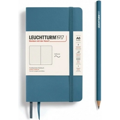 Stone Blue Softcover Pocket A6 dotted