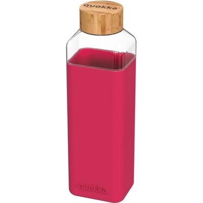 QUOKKA STORM Sklenená fľaša so silikónovým povrchom MAROON 700ml
