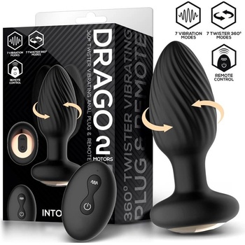 InToYou Drago 360 Twister Vibrating Anal Plug with 2 Motors and Remote Black