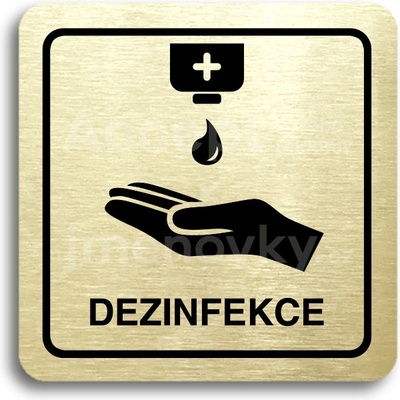 ACCEPT Piktogram dezinfekce IV - zlatá tabulka - černý tisk