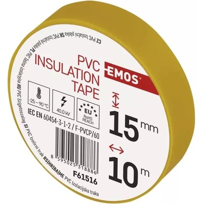 Emos F61516 Izolačná páska PVC 15 mm x 10 m žltá