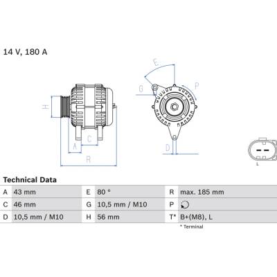 Alternátor BOSCH 0 986 081 390 (0986081390)