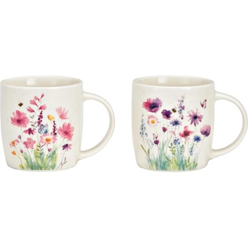 Комплект порцеланови чаши с цветя 350мл, 2 броя, 12х8х9см (1824)