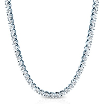 SAVICKI Тенис колие Luminy 3, 8 мм: бяло злато, бели сапфири