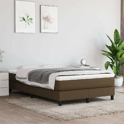 vidaXL 3144065 Boxspring postel s matrací textil / barva tmavě hnědá