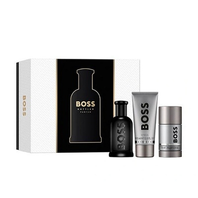HUGO BOSS Bottled Parfum подаръчен комплект за мъже Размер Extrait De Parfum 100ml + 100 ml Душ гел + 75gr дезодорант стик
