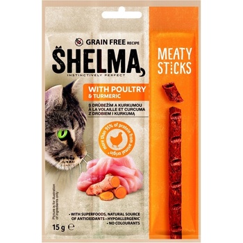 Shelma Sticks s drůbežím a kurkumou GF 15 g