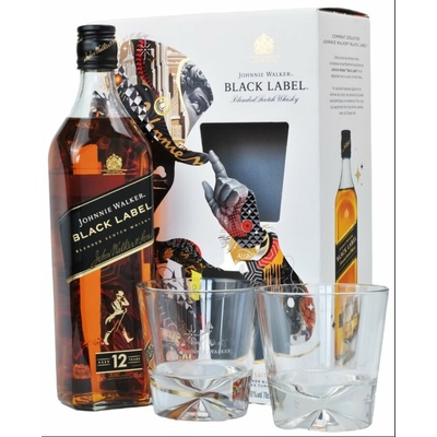 Whisky Johnnie Walker Black 40% 0,7 l (darčekové balenie 2 poháre)