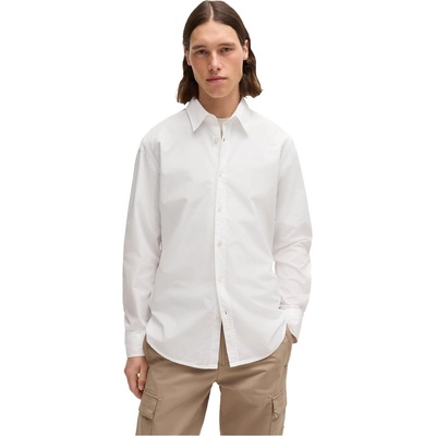 HUGO BOSS Men's Relegant 6 M Plain Long-Sleeve Shirt - White 100