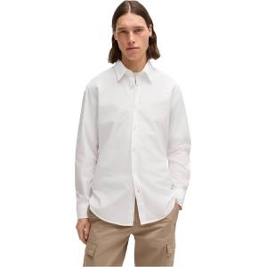 HUGO BOSS Men's Relegant 6 M Plain Long-Sleeve Shirt - White 100