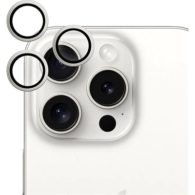 Epico hliníkové ochranné sklo na čočky fotoaparátu pro iPhone 15 Pro / 15 Pro Max - bílý titan 81312152100001