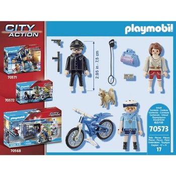 PLAYMOBIL Комплект Playmobil 70573 - Полицейско преследване с колело, 2970573