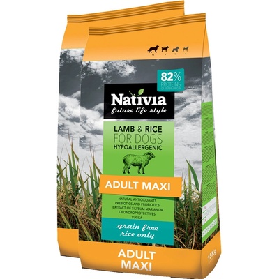 Nativia Adult Maxi Lamb & Rice 2 x 15 kg