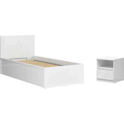 BRW Tetrix B s nočním stolkem S442-LOZ/90/B+KOM1S bílý lesk