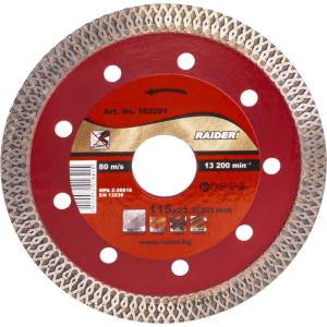 Raider Диск диамантен TURBO тънък 115x22.2mm RAIDER RD-DD21 (0162201)