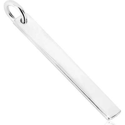 Šperky eshop Stříbrný přívěsek 925 plochý obdélník se zrcadlově lesklým povrchem S34.26