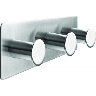 tesa® Powerbutton trojháček Classic Barva: nerezová ocel, Rozměr: 45,0mm x 36,0mm x 180,0mm / 1 trojháček + 2 adaptéry