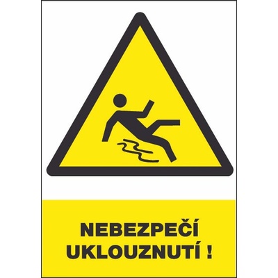 Tabulka bezpečnostní - Nebezpečí uklouznutí 300 x 210 mm, balení 1 ks