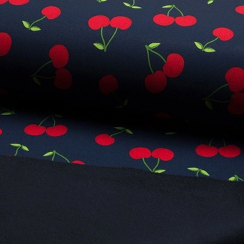 Softshell modrý, třešně, š.145