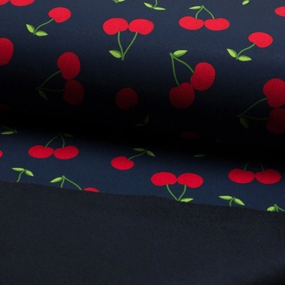 Softshell modrý, třešně, š.145