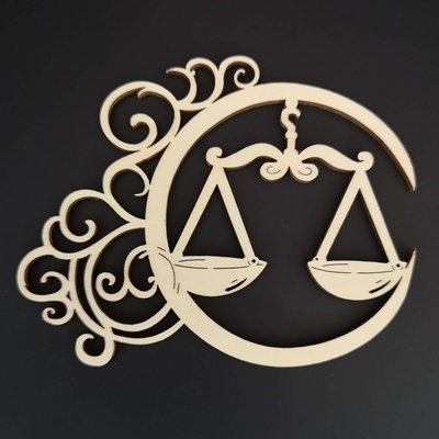 AMADEA Dřevěná ozdoba znamení váhy 13 cm – Zboží Mobilmania