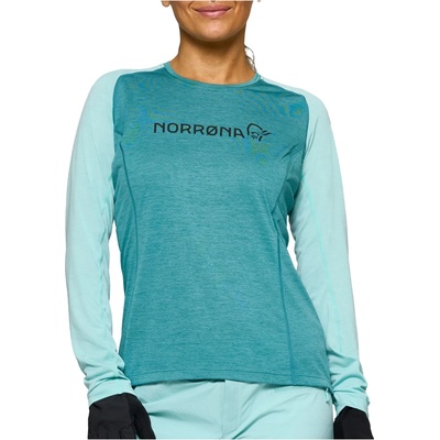 Norrøna Дамска фланелка с дълъг ръкав за колоездене Norrøna Women's Fjørå Equaliser Lightweight Long Sleeve Cycling jersey - Brittany Blue / Aqua Haze (156-2576-0411)