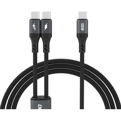 Dudao L3F USB-C 2v1 / 2x USB-C, 100W, 1,2m, černý