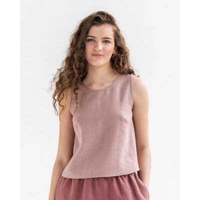 Magic Linen Ľanový top PAROS vo farbe woodrose