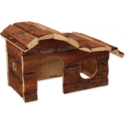 Small Animal Domek kaskada dřevěný s kůrou 26,5 x 16 x 13,5 cm – Zbozi.Blesk.cz