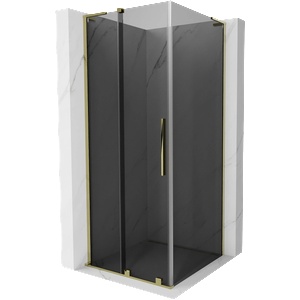Mexen Velar L плъзгаща се душ кабина 100 x 100 см, графит, злато - 871-100-100-43-50 (871-100-100-43-50)