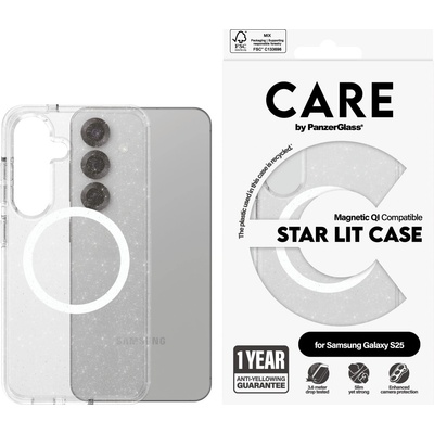 Panzer Гръб Care by PanzerGlass за Samsung Galaxy S25, Flagship Case, Urban Combat, Star Lit, QI Compatible, Блестящ